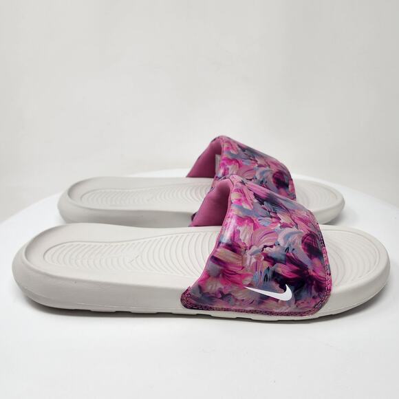 Nike Victori One Slide Sandal Women 11 Pink Cosmic Fuchsia/Light Bone DZ6249-600 - Picture 2 of 13